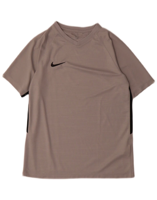 Nike Dri Fit T-Shirt für Jungen, 13–14 Jahre, XL, graues Colourblock-Polyester