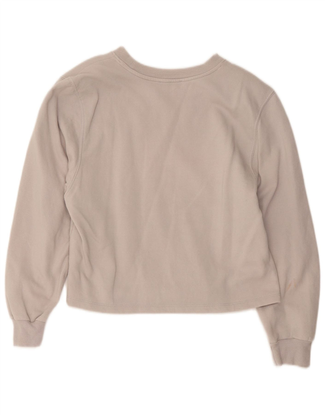 Zara Damen Crop Sweatshirt Pullover UK 14 Mittelgraue Baumwolle