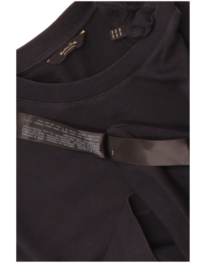 Massimo Dutti Herren T-Shirt Top 2XL Marineblau Baumwolle