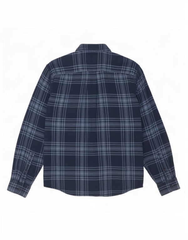 Eddie Bauer Mens Classic Fit Flannel Shirt Medium Navy Blue Plaid