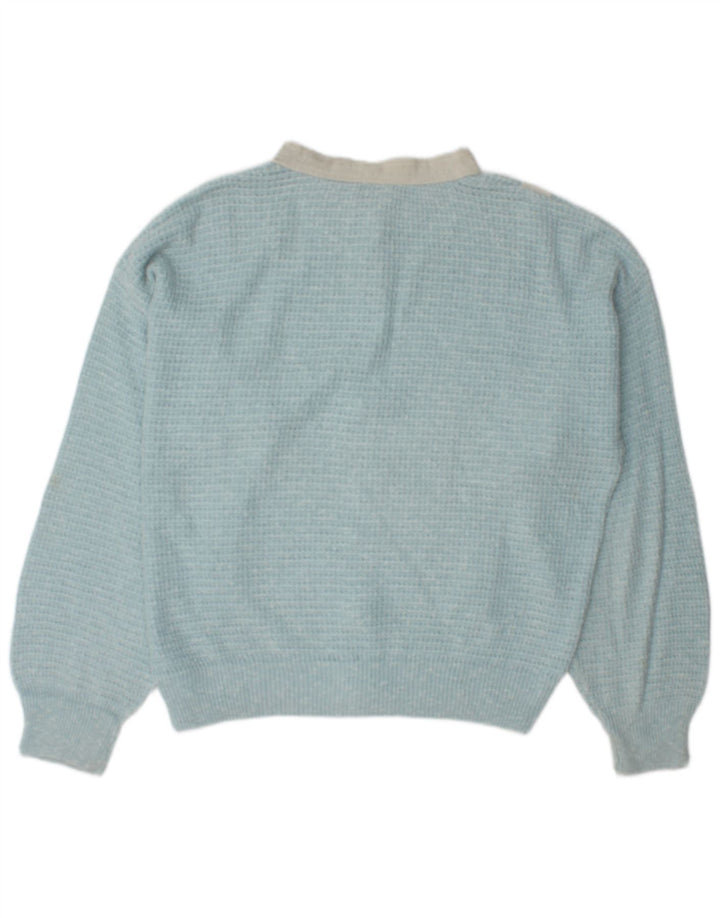 Maximilian Herren-Cardigan mit durchgehendem Reißverschluss, groß, blau, Farbblock
