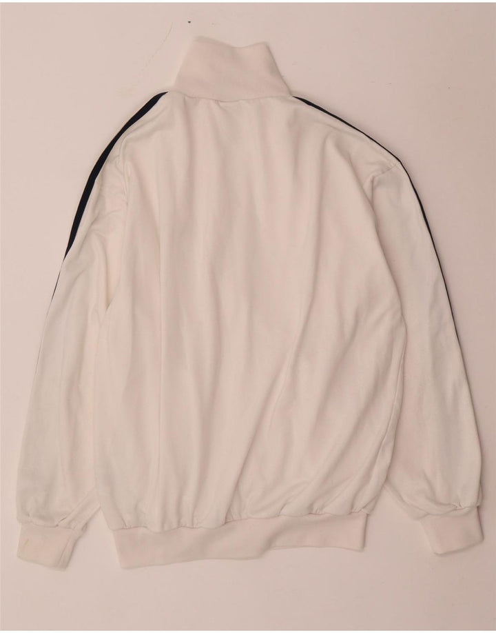 Adidas Herren-Trainingsanzugoberteil mit normaler Passform, UK, Größe 36/38, Größe S, Weiß, Polyester