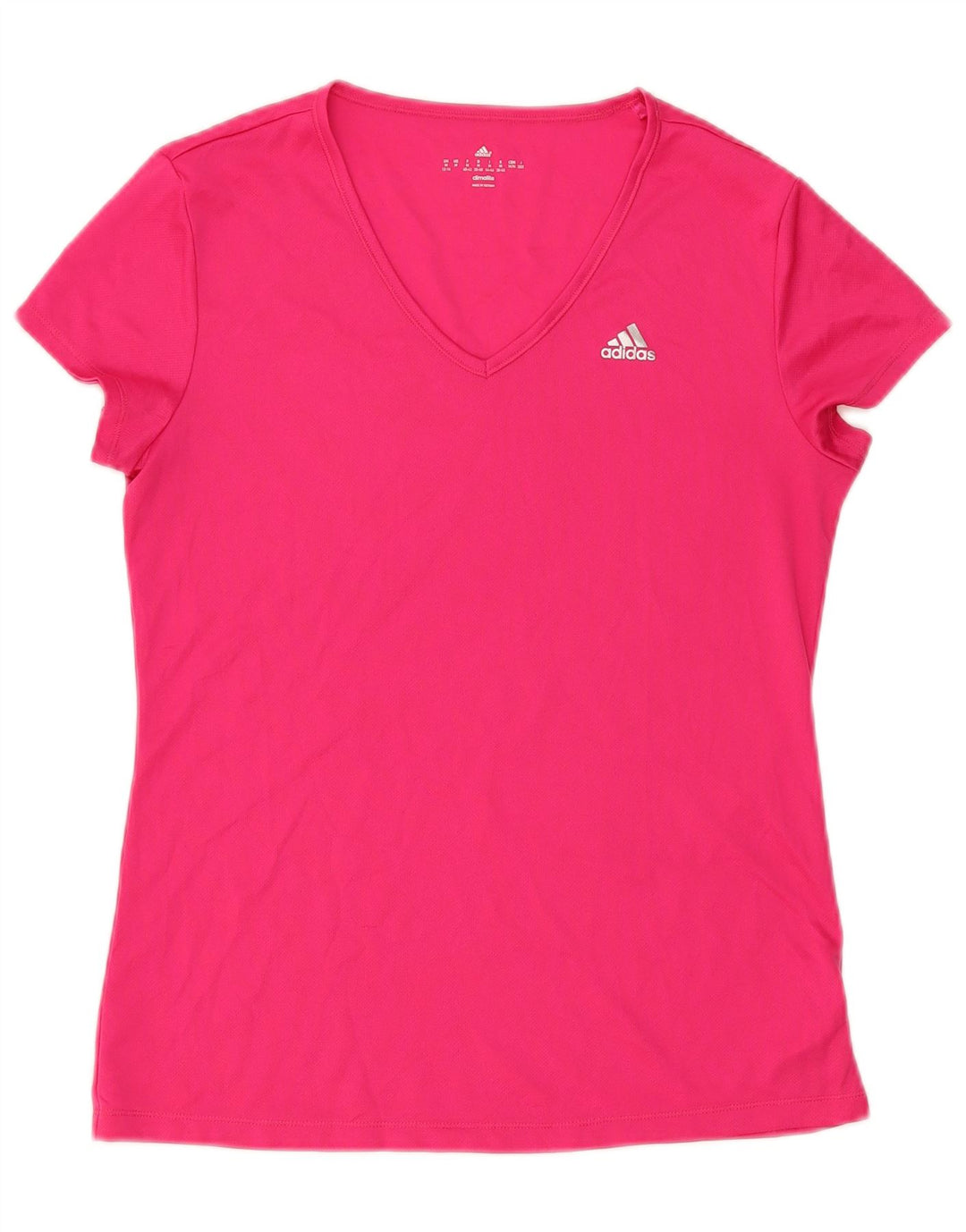 Adidas Damen Climalite T-Shirt Top UK 12/14 Mittelrosa Polyester