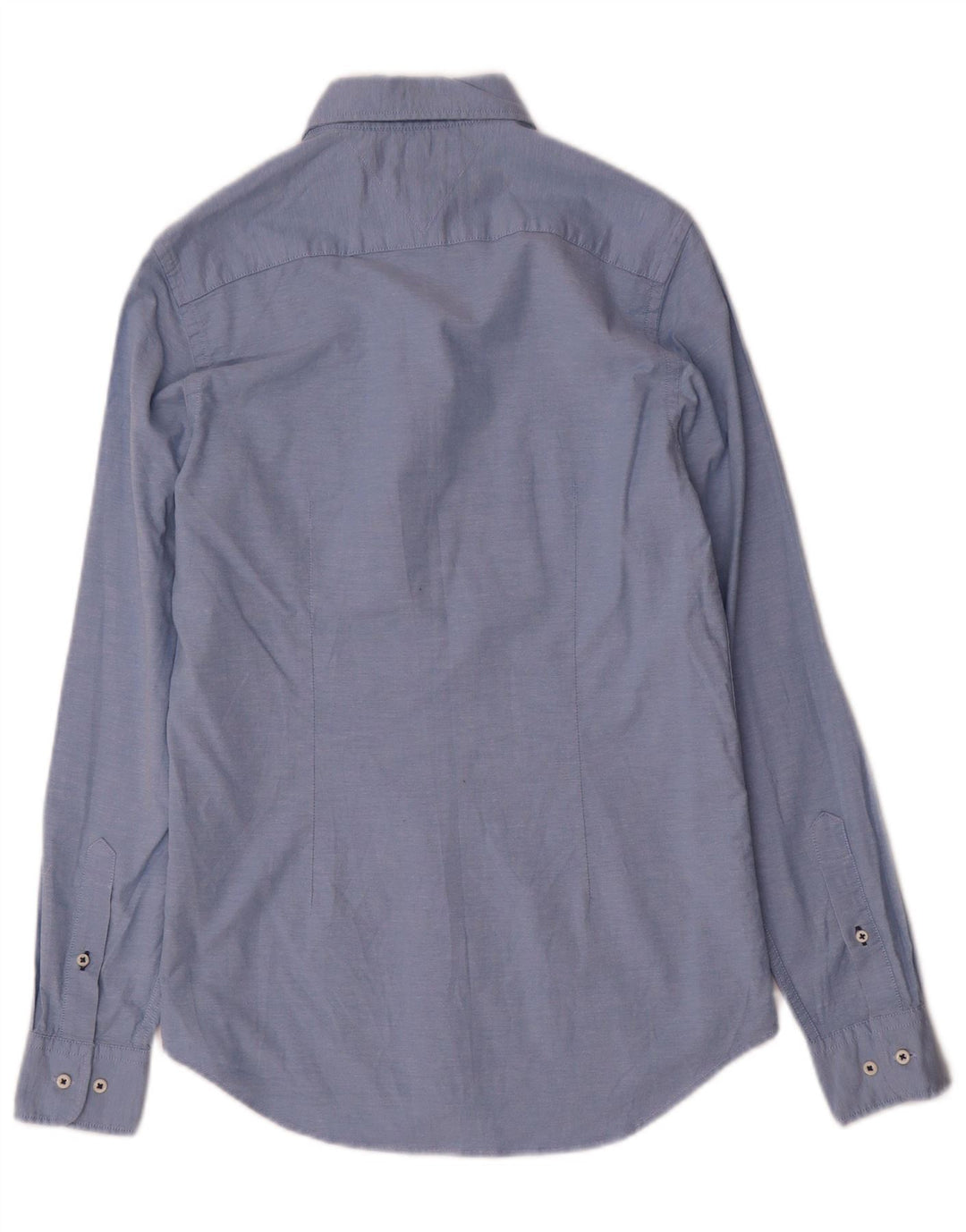 Tommy Hilfiger Herren-Slim-Fit-Hemd, klein, aus blauer Baumwolle