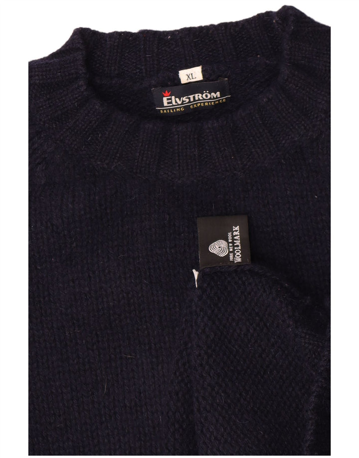 Elvstrom Herren-Pullover mit Rollkragen, XL, marineblaue Wolle