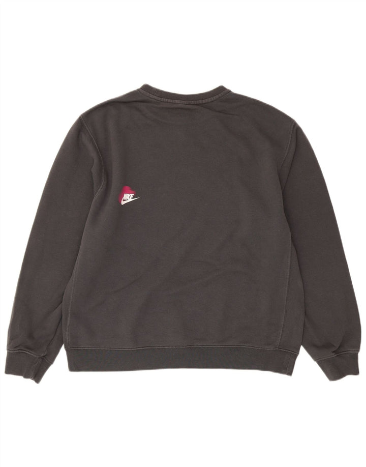 Nike Herren-Sweatshirt mit Grafik, mittelgraue Baumwolle