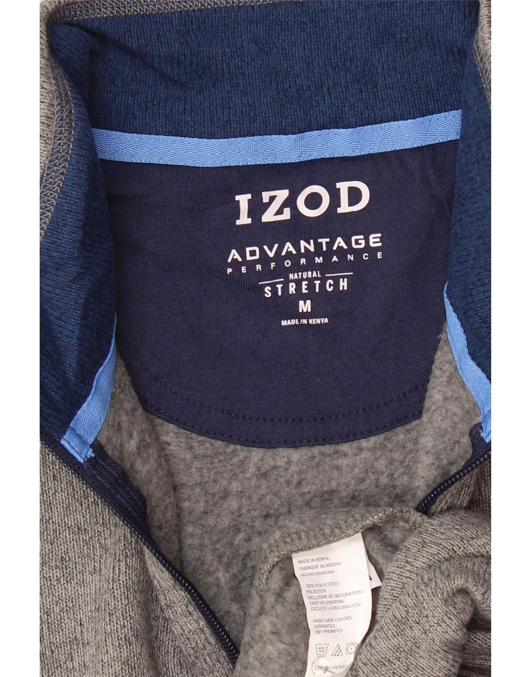IZOD Herren-Sweatshirt mit Reißverschluss am Hals, Mittelgrau meliertes Polyester