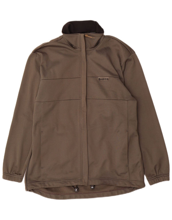 ASICS Damen-Trainingsanzugoberteil mit lockerer Passform, Größe UK 14, mittleres Khaki