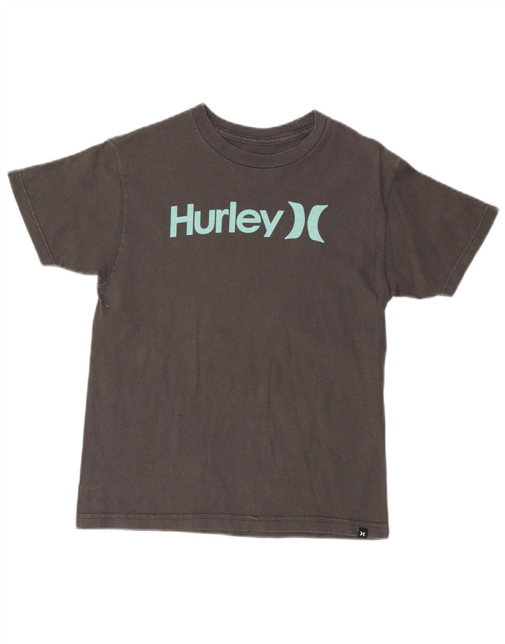 HURLEY Damen-T-Shirt mit klassischer Passform, Grafik, UK 18, mittelgraue Baumwolle