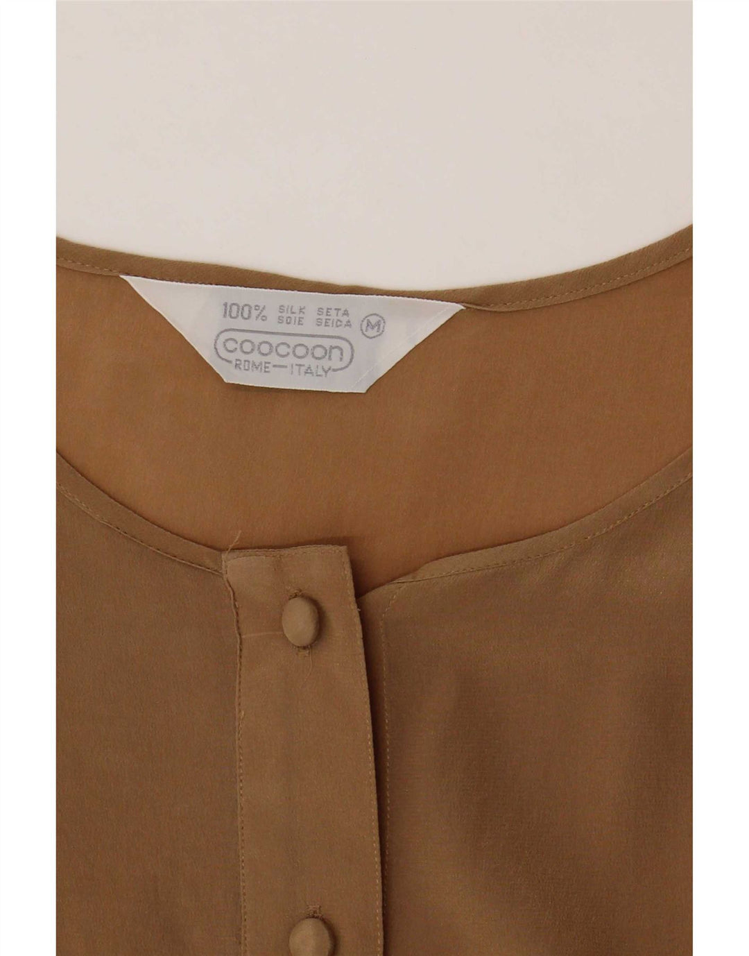Coocoon Damen ärmellose Hemdbluse, UK 12, mittelbraune Seide