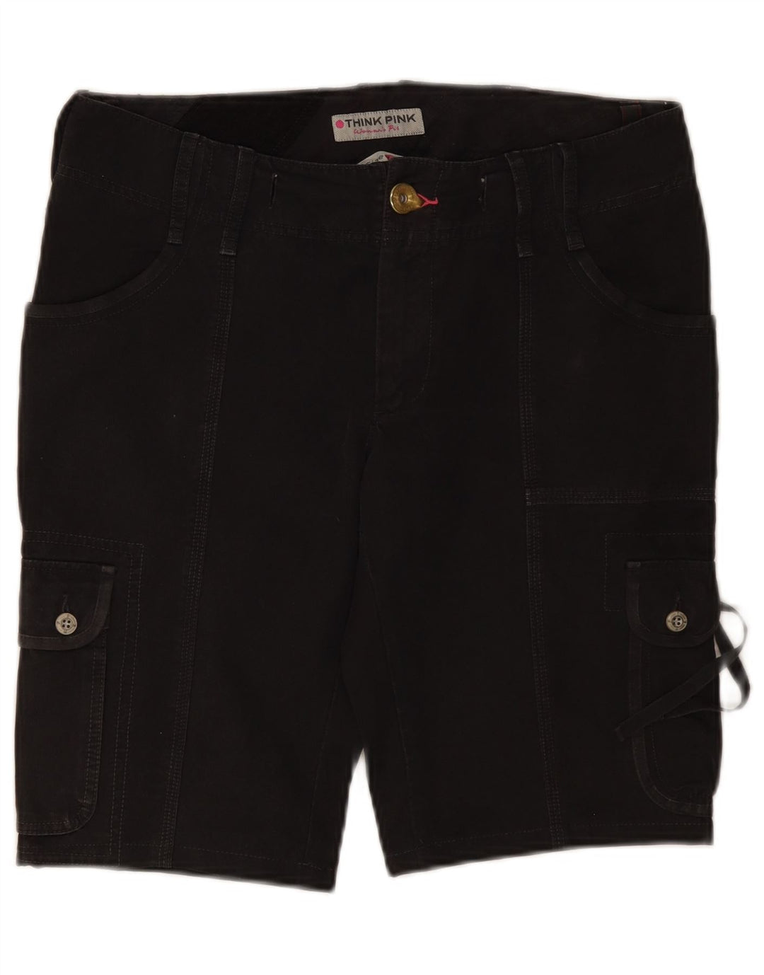 Think Pink Damen Cargoshorts IT 46 Large W34 Graue Baumwolle