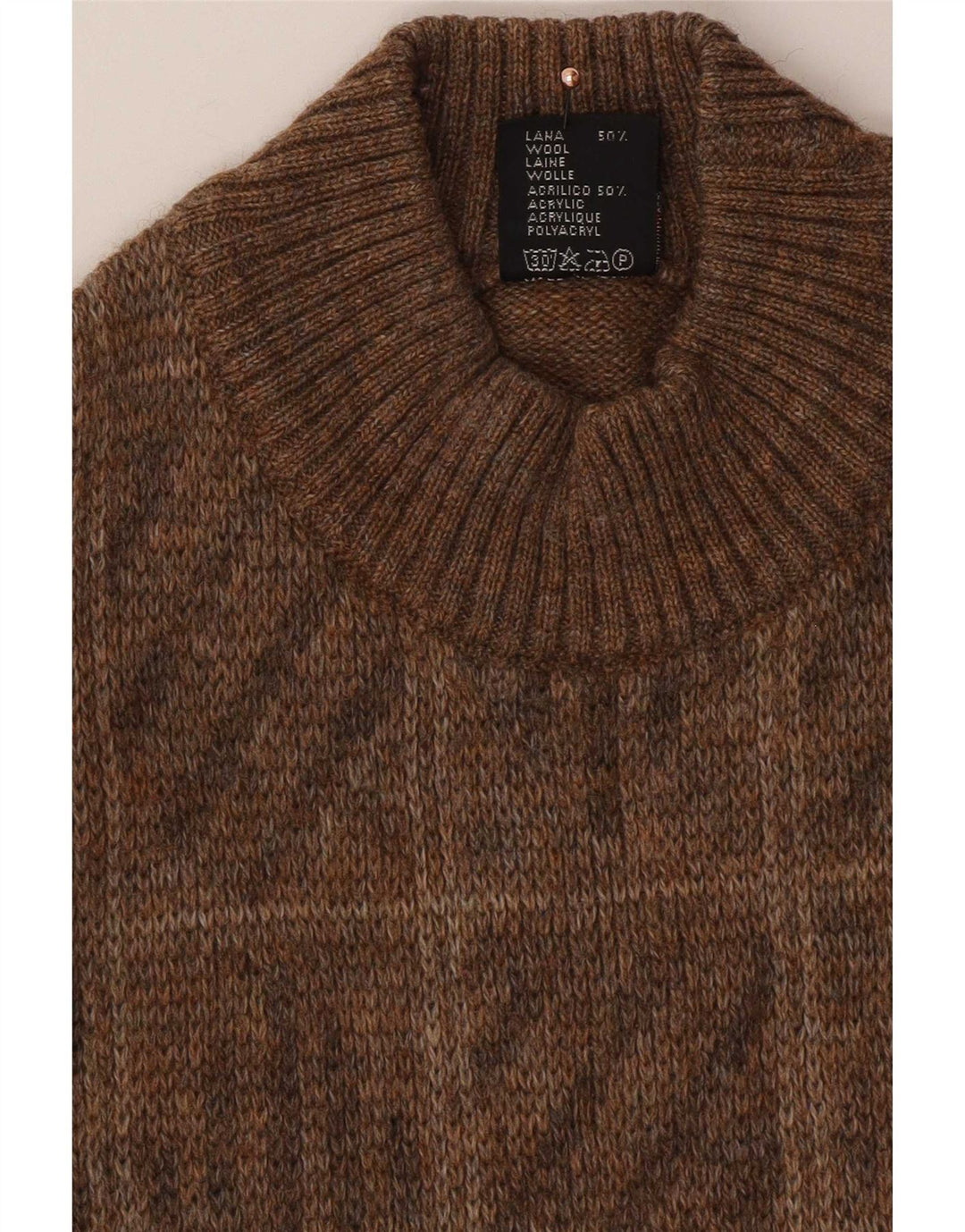 Rinaldi Herren-Pullover mit geometrischem Muster, mittelbraun, geometrisch, klassisch