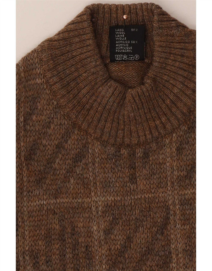 Rinaldi Herren-Pullover mit geometrischem Muster, mittelbraun, geometrisch, klassisch