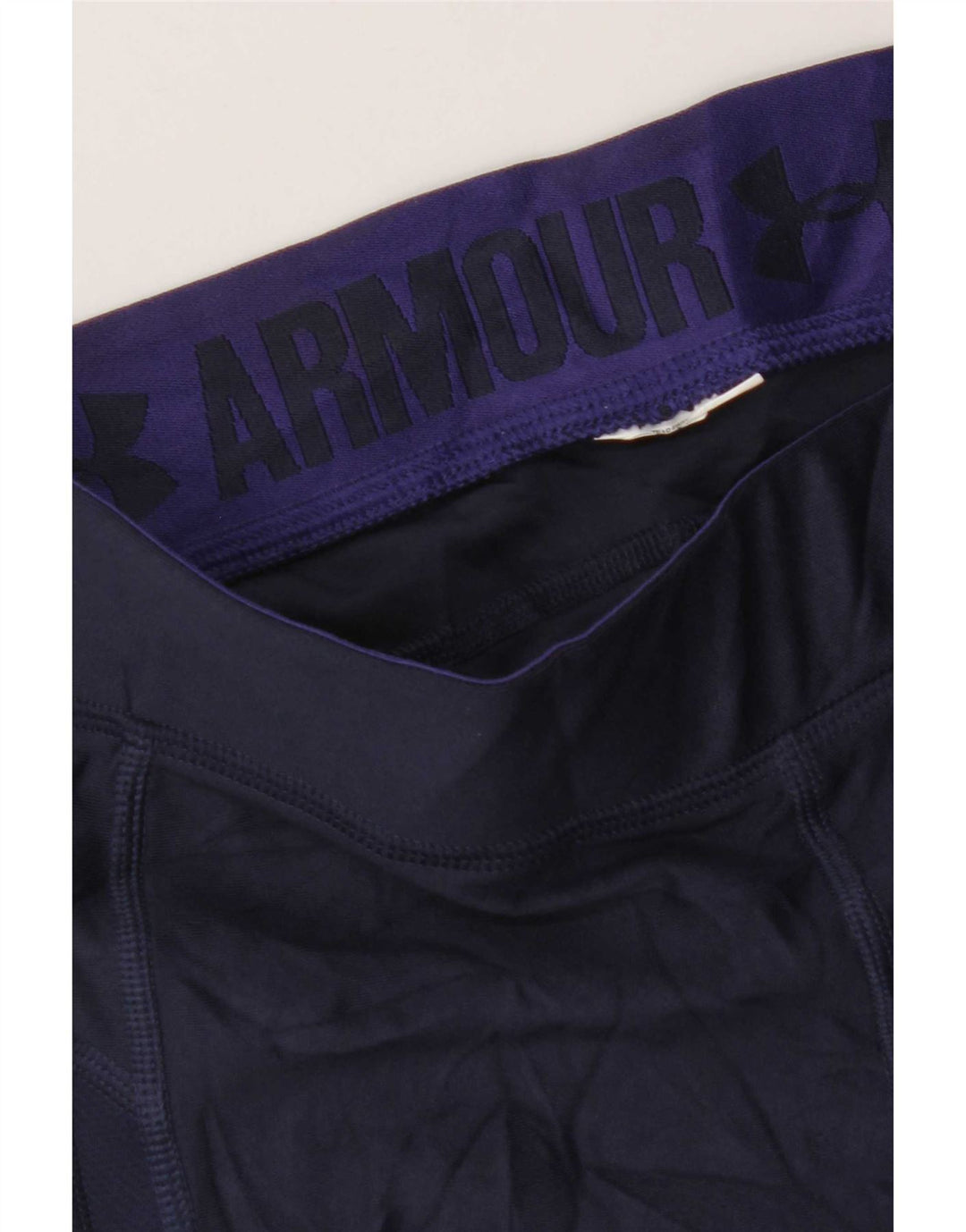 Under Armour Damen Crop Leggings UK 8 Small Marineblau Farbblock