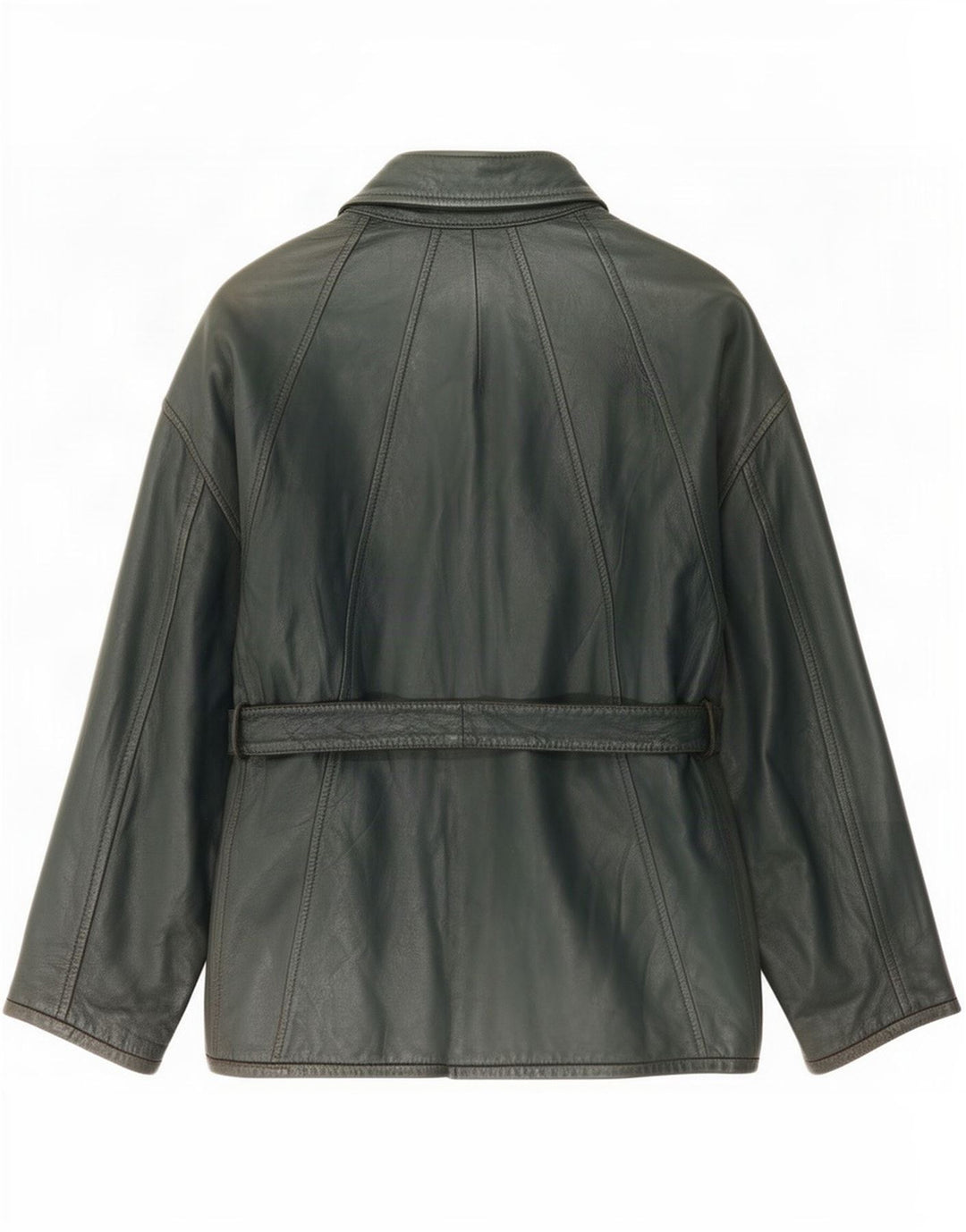 Aicad Damen Lederjacke IT 42 Mittelgrün