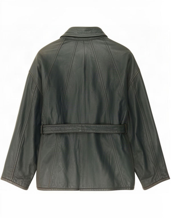 Aicad Damen Lederjacke IT 42 Mittelgrün