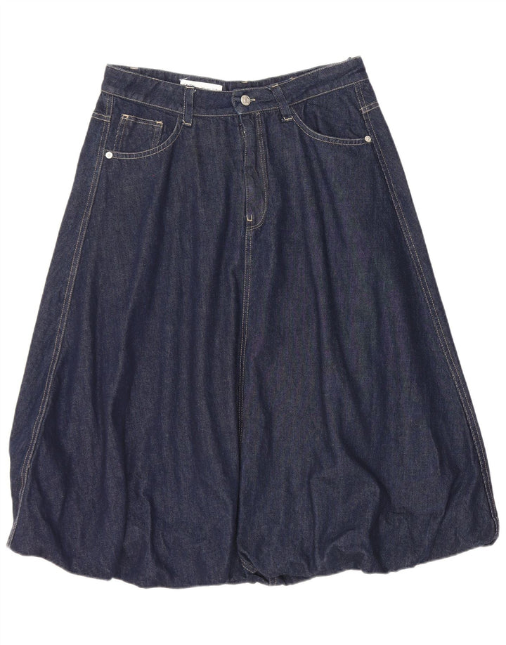 Zara Damen-Denim-Bubble-Rock, groß, W30, marineblaue Baumwolle