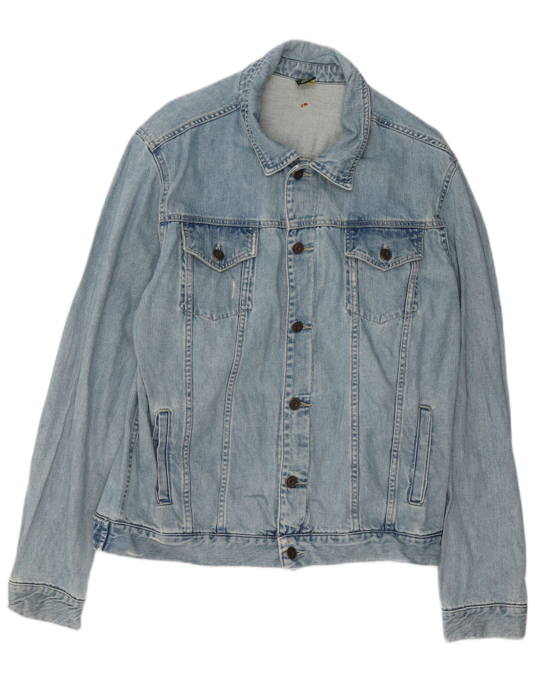 ZARA Herren Jeansjacke UK 42 XL Blaue Baumwolle