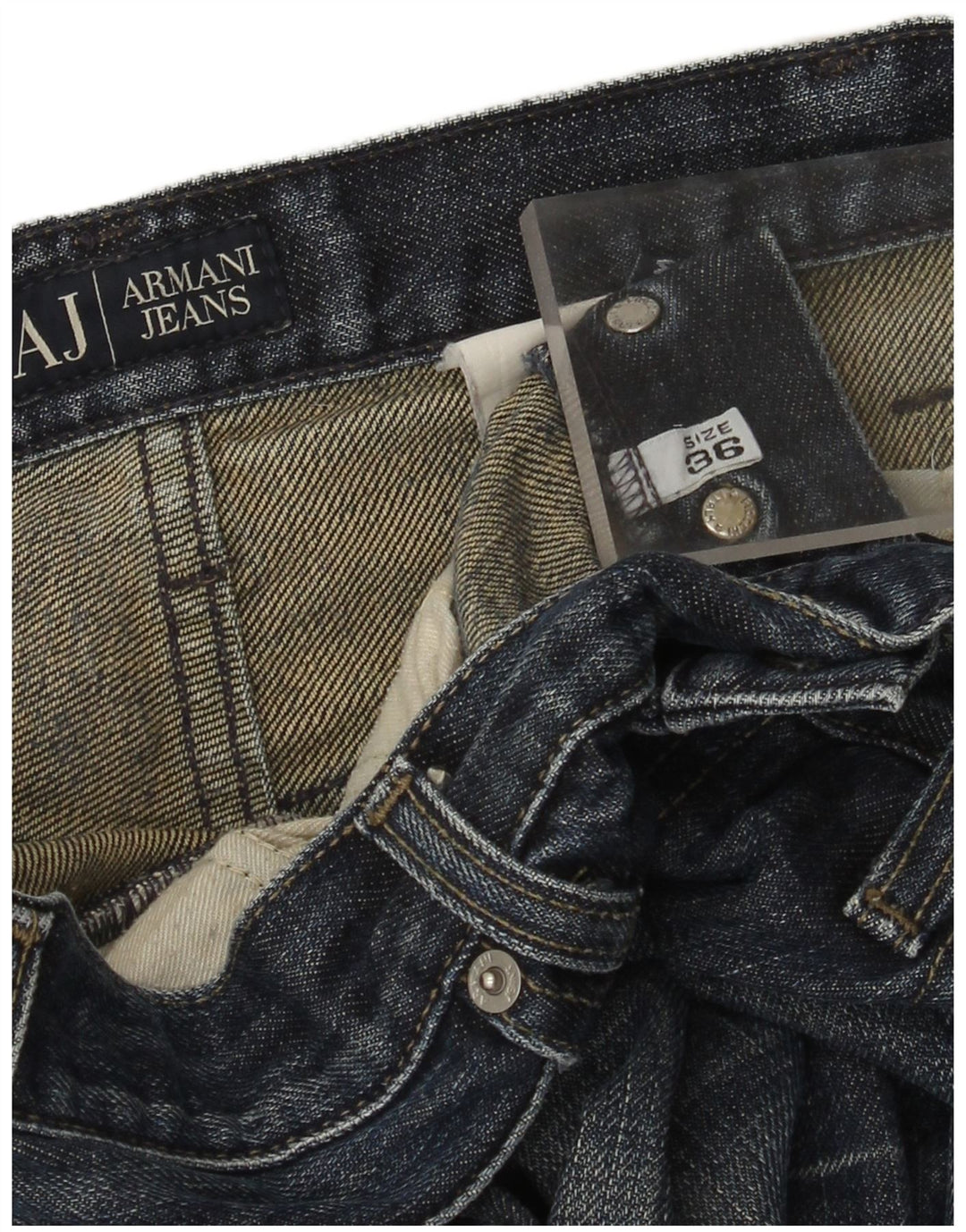 Armani Herren Straight Jeans W36 L33 Marineblau