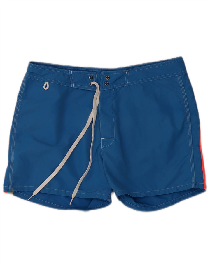 SUNDEK Herren-Badeshorts mit Grafik, mittelblau, gestreift, Nylon