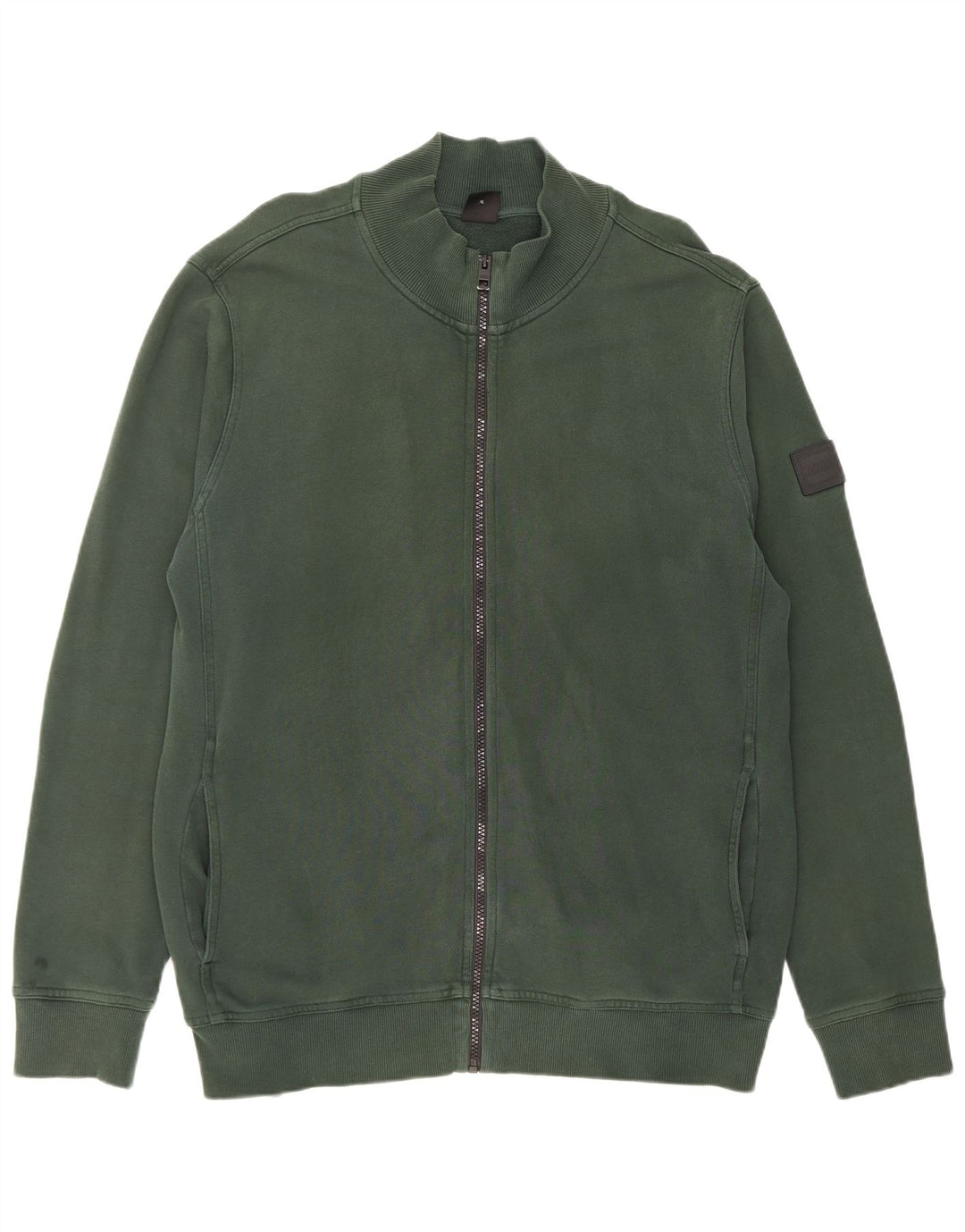 Hugo Boss Herren-Trainingsanzug-Oberteil, Jacke, XL, grüne Baumwolle