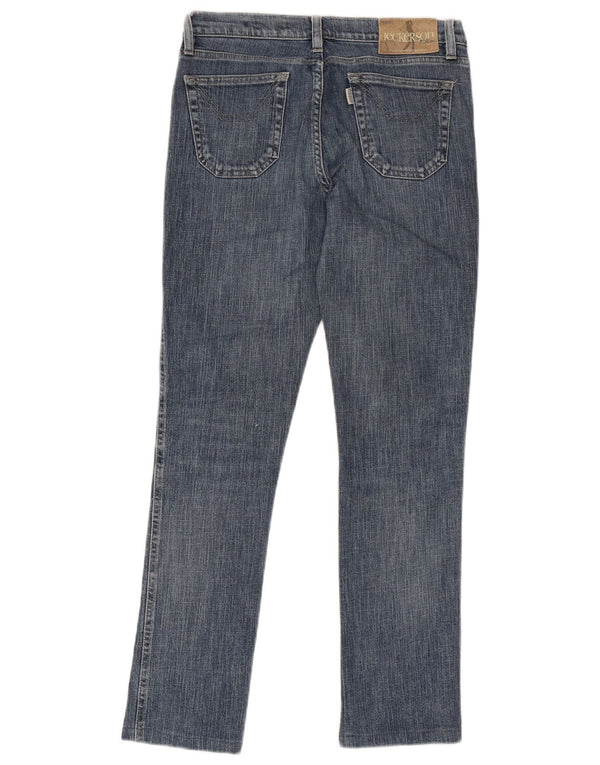 Jeckerson Damen Slim Jeans W29 L28 Blau geblümte Baumwolle