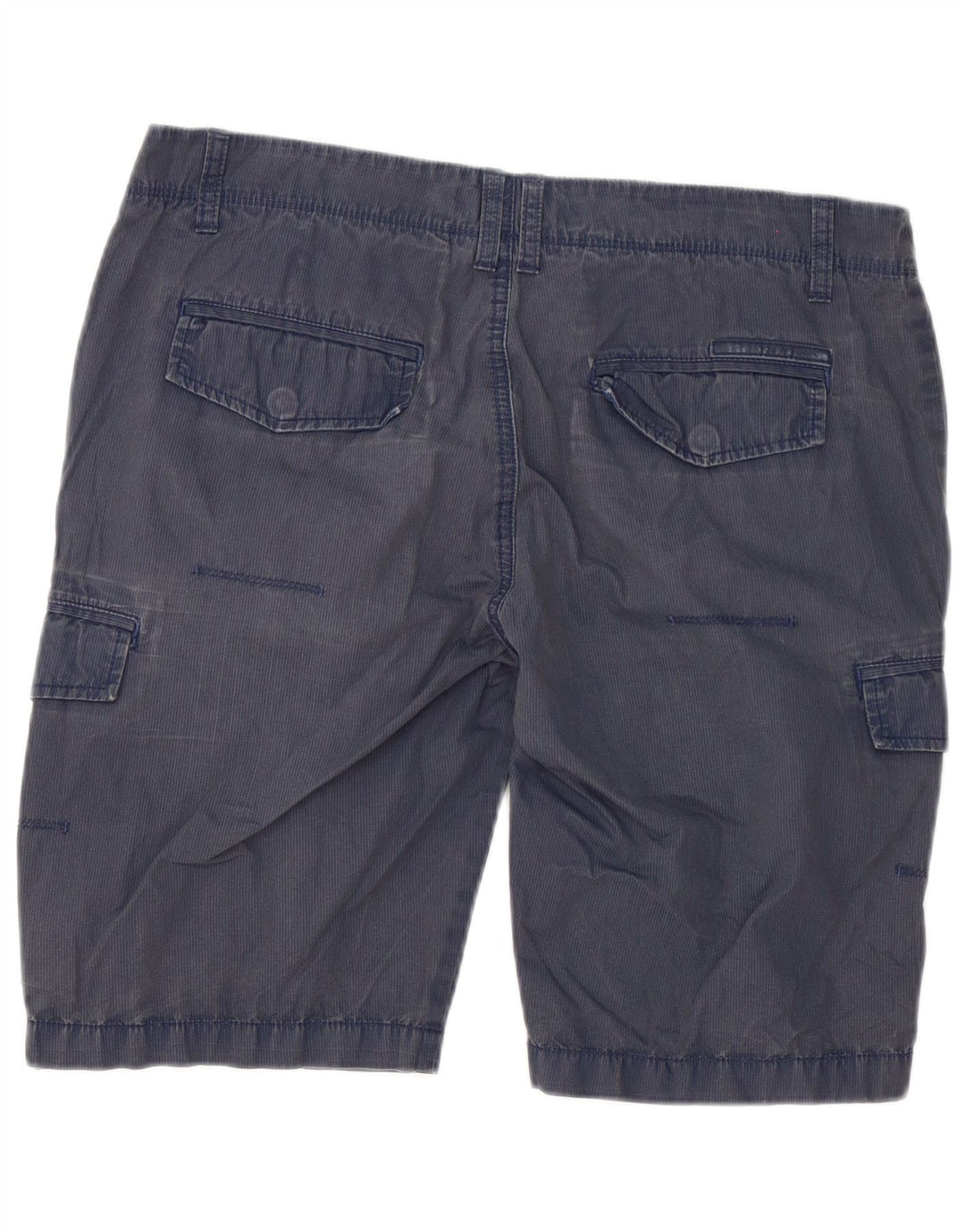Calvin Klein Herren Cargo-Shorts W33 Mittelblaue Nadelstreifen-Baumwolle