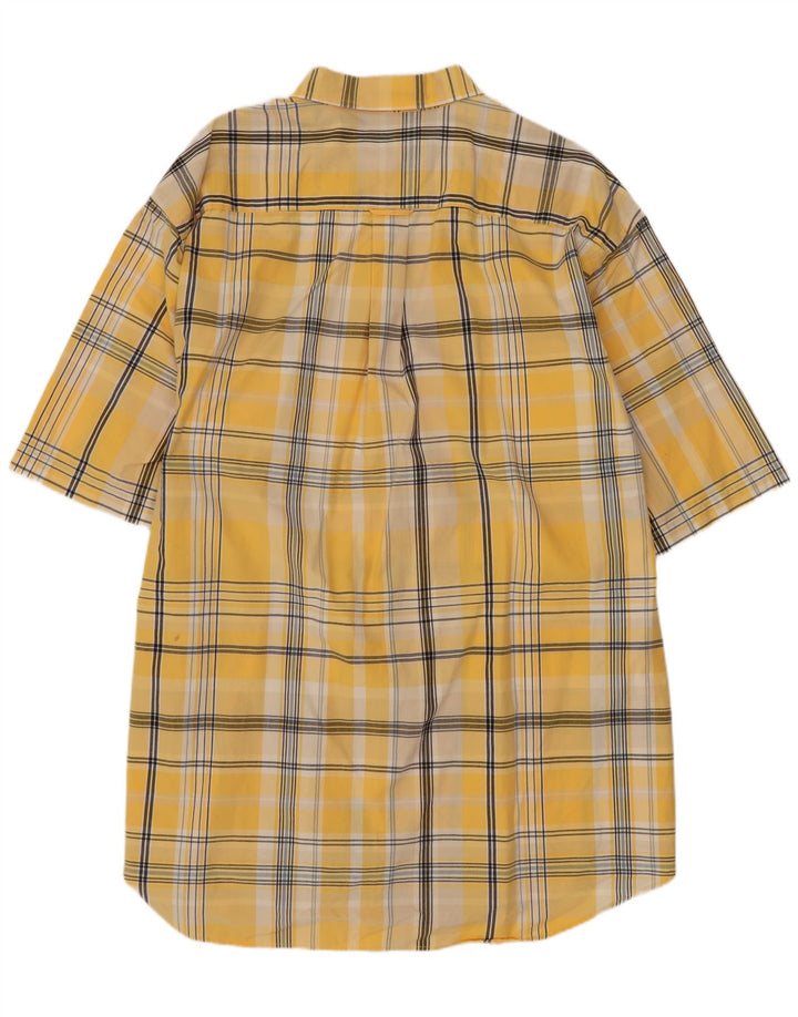 Nautica Herren-Kurzarmhemd XL, gelb kariert, Baumwolle