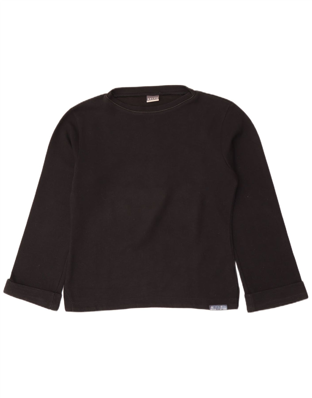 Belfe Damen Top Langarm UK 12 Medium Schwarz Polyester