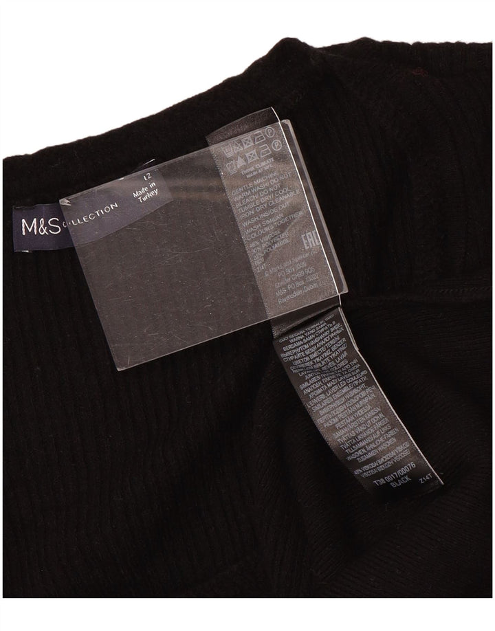 Marks & Spencer Damen-Pullover mit U-Boot-Ausschnitt, Gr. 12, mittlere schwarze Viskose
