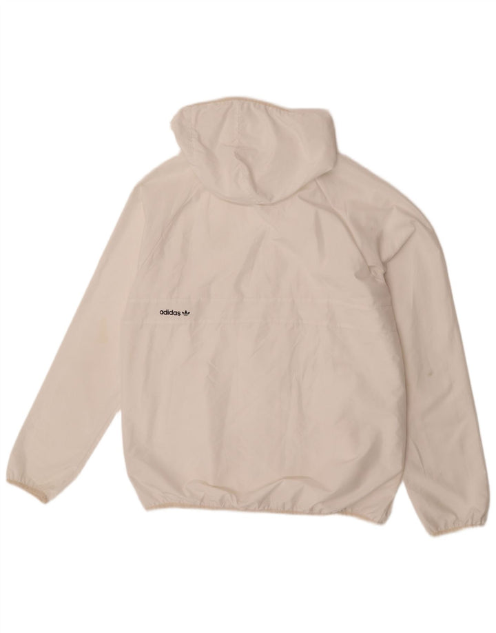 Adidas Herren Climalite Hooded Windjacke UK 40 Large Weiß Polyester