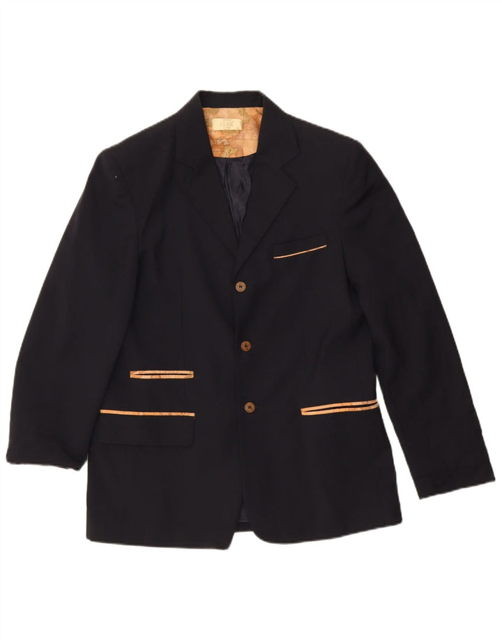 ALVIERO MARTINI Jungen-Blazerjacke mit 3 Knöpfen, 13–14 Jahre, XL, Marineblau