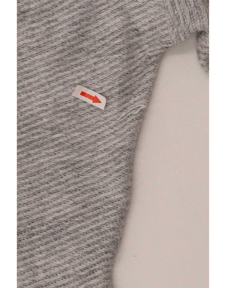 Zara Damen Asymmetrischer, übergroßer Pullover mit V-Ausschnitt, Gr. 10, Größe S, Grau