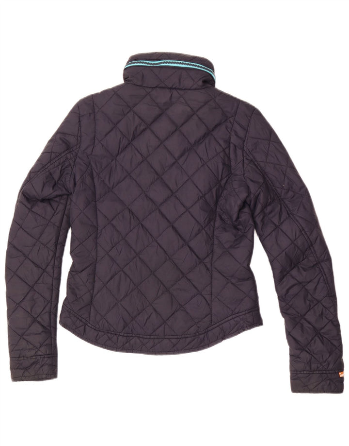 Superdry Damen Steppjacke mit Kapuze UK 6 XS Marineblau