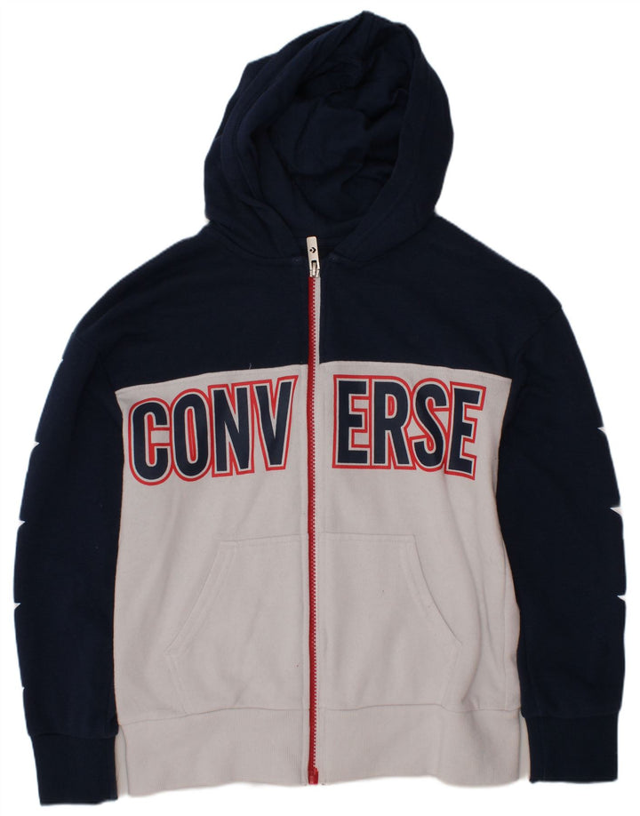 CONVERSE Kapuzenpullover mit Reißverschluss für Jungen, 8–9 Jahre, Größe S, Marineblau, Farbblock