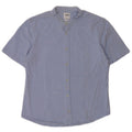 Zara Herren Kurzarm-Slim-Fit-Hemd Mittelblau