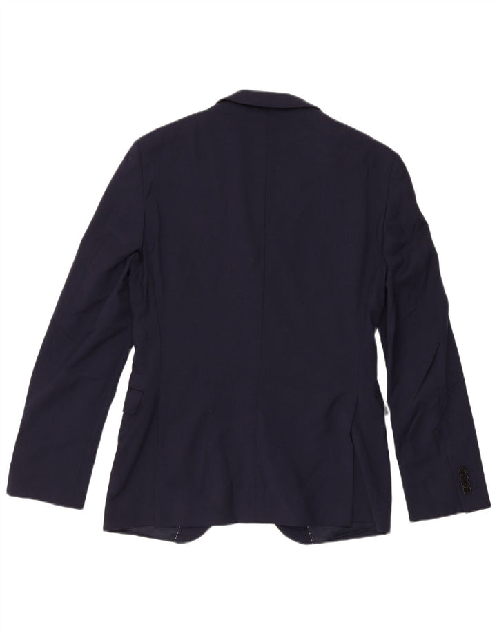 Dkny Herren Slim Fit 2-Knopf-Blazerjacke UK 38 Mittelmarineblaue Wolle