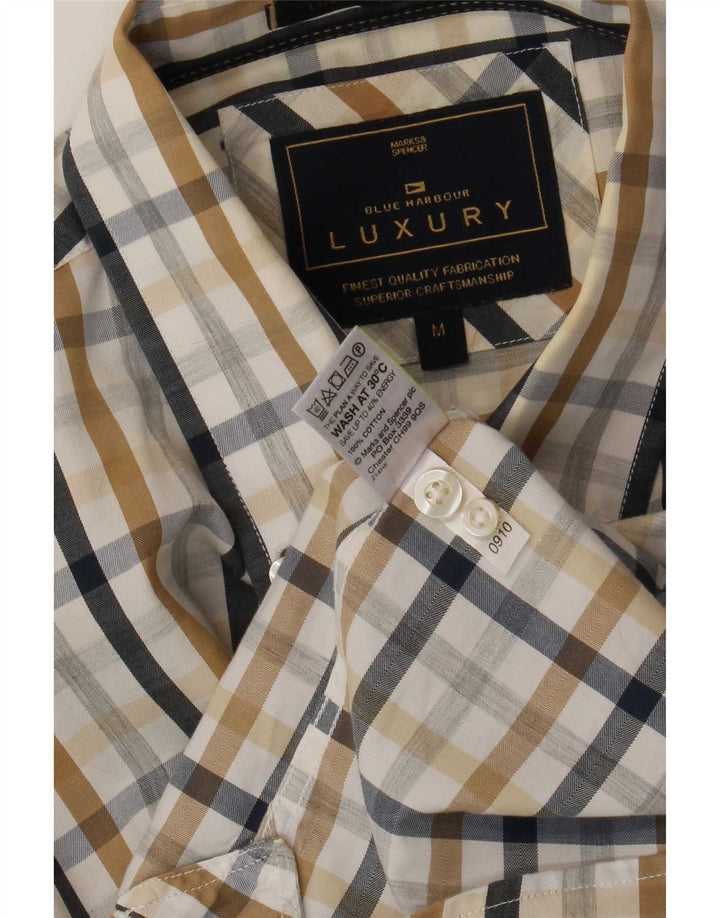 Marks & Spencer Herren-Hemd „Blue Harbor“, mittelgroß, mehrfarbig, Gingham-Baumwolle