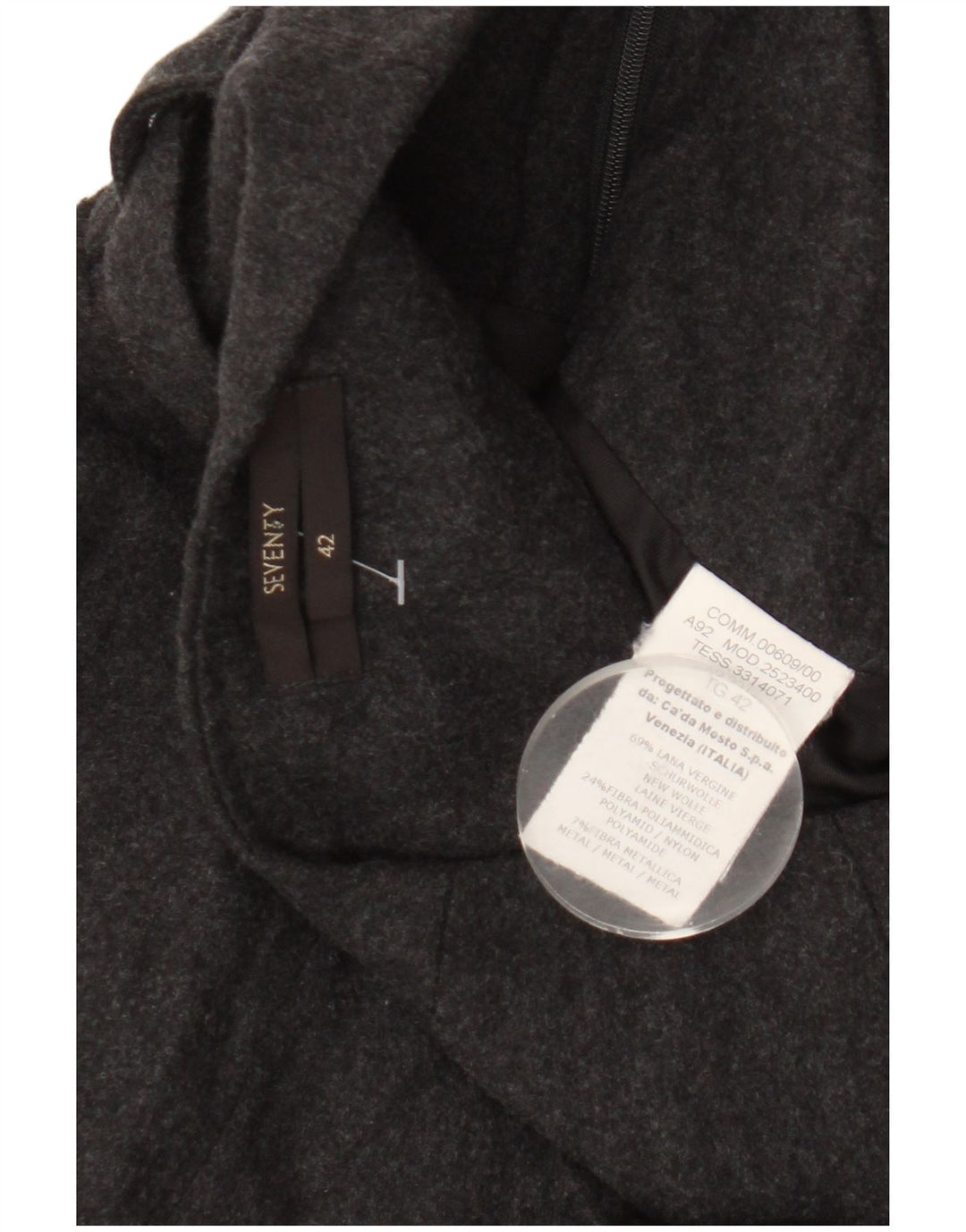 Seventy Damen-A-Linien-Rock IT 42 Medium W28 Grau gefleckte Schurwolle