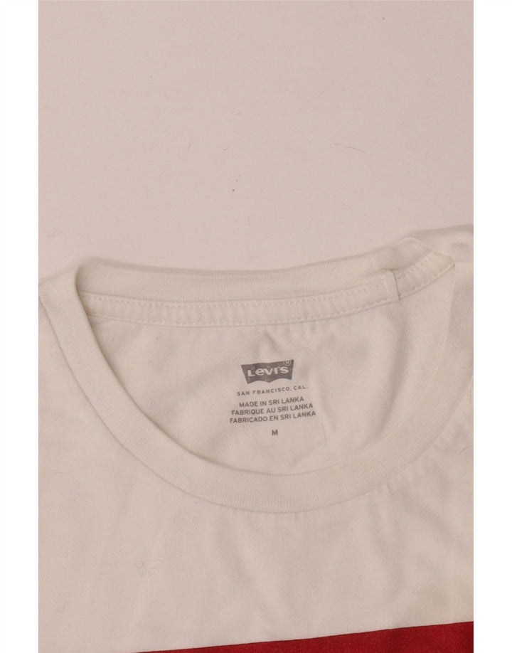 Levi's Damen Grafik-T-Shirt-Oberteil UK 12 Mittelweiß