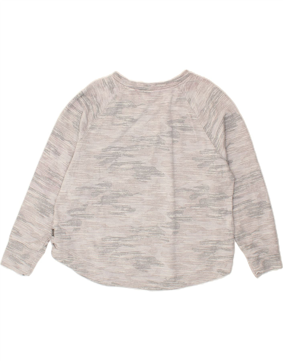 EDDIE BAUER Womens Sweatshirt Jumper UK 18 XL Grey Pinstripe Polyester Vintage Eddie Bauer and Second-Hand Eddie Bauer from Messina Hembry 