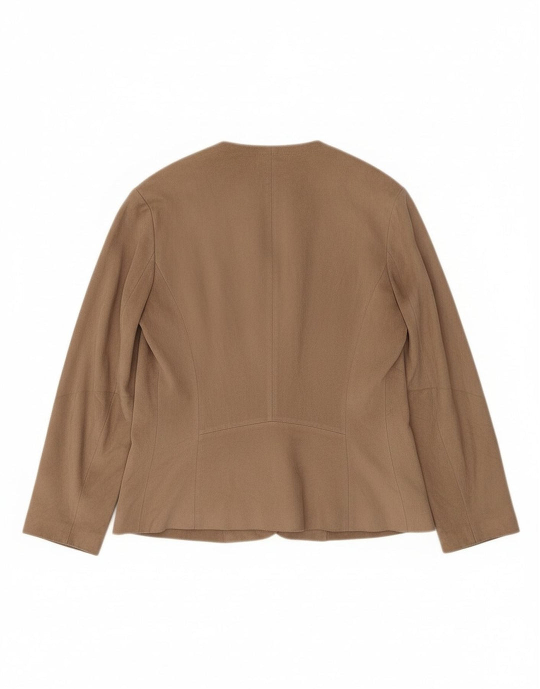 Zara Damen Strickjacke mit 3/4-Ärmeln, UK-Gr. 14, mittelbeigefarbenes Polyester