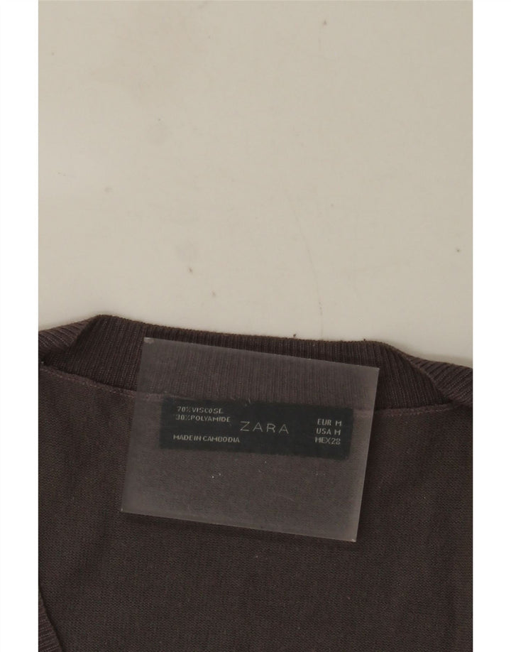 Zara Damen Weste Tank Top UK 12 Mittelgraue Viskose