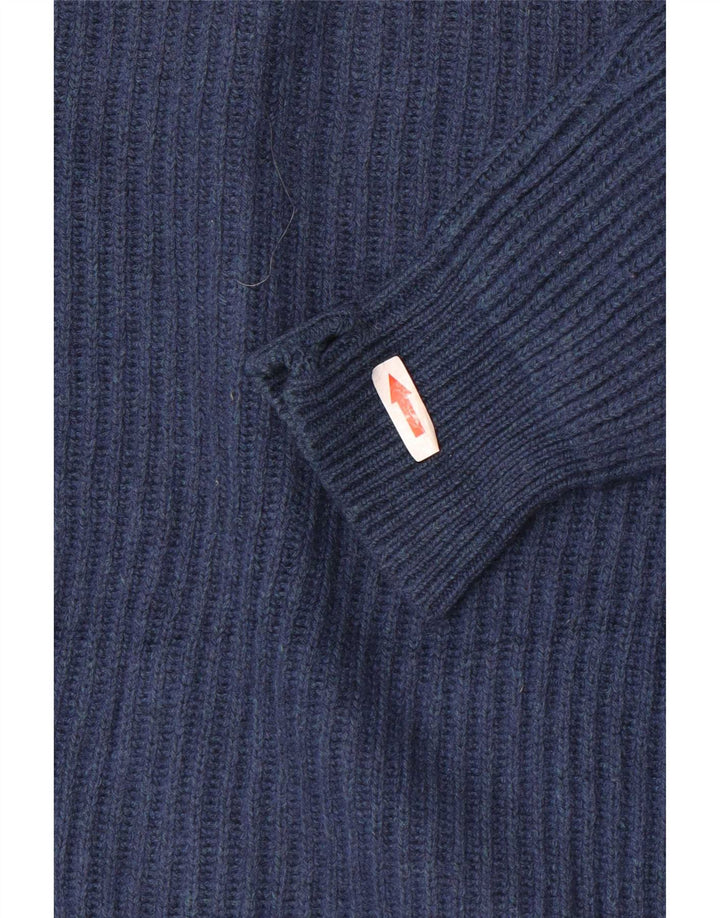 Massimo Dutti Damen Crop-Oversize-Cardigan-Pullover UK 10 Small Marineblau