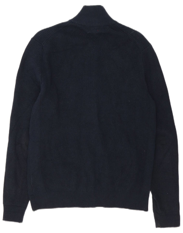 Marks & Spencer Mens Cardigan Sweater Small Navy Blue Cotton