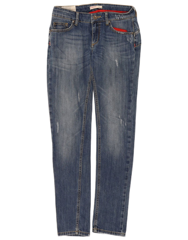 Liu Jo Damen Distressed Slim Jeans W29 L31 Blaue Baumwolle