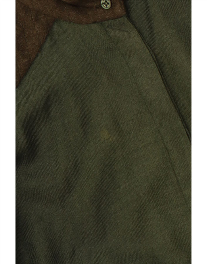 PANCALDI & B Damen-Militärhemdbluse UK 14 Mittelgrüner Farbblock