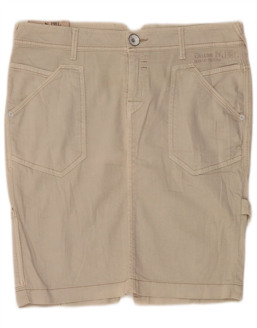 Guess Denim-Cargo-Rock für Damen, W28, mittelbeige Baumwolle