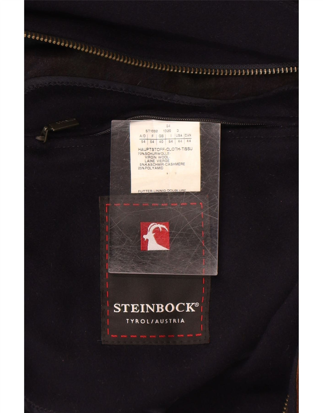 Steinbock Herrenmantel UK 40 Große marineblaue Wolle