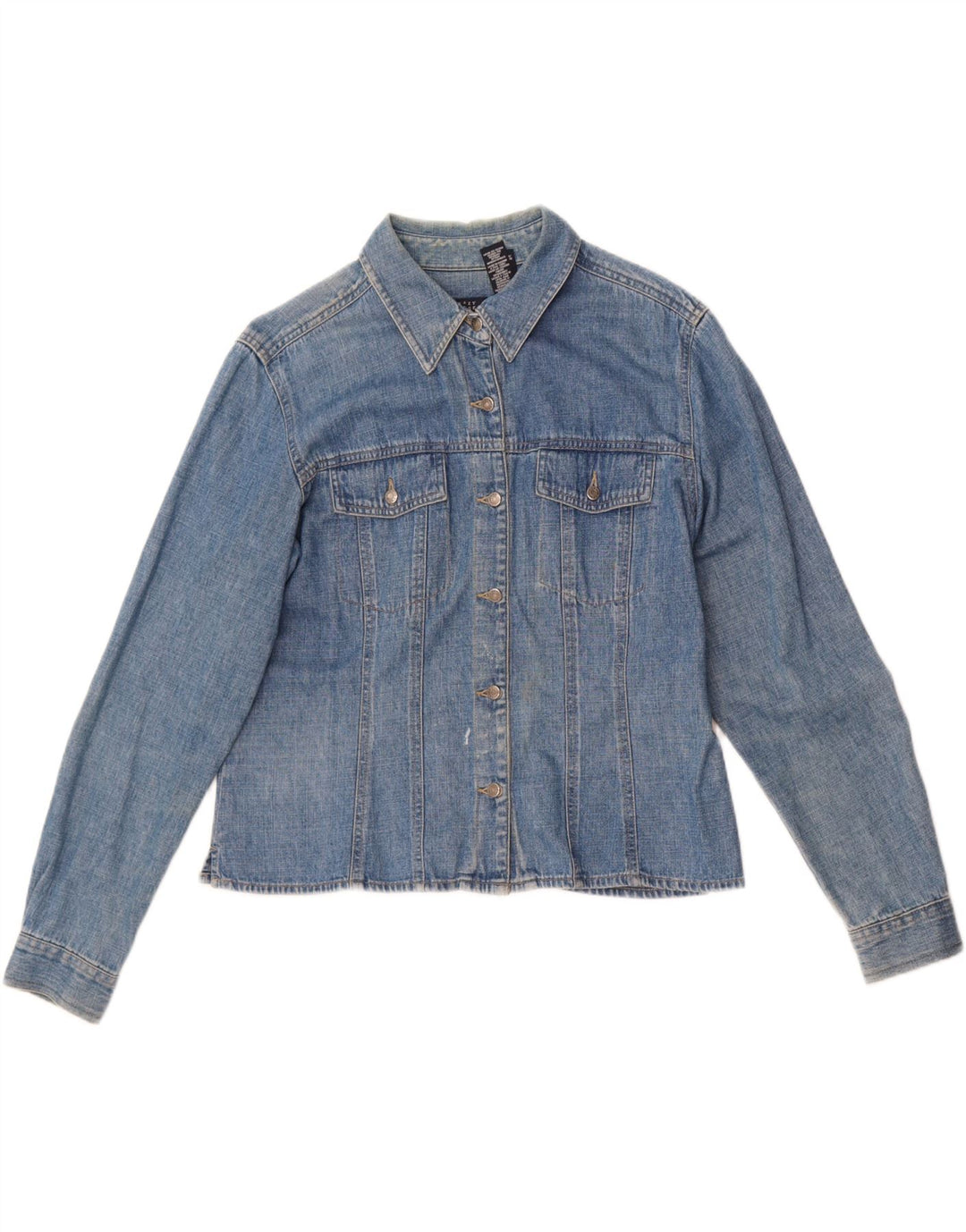 Liz Claiborne Damen Jeanshemd UK 16 Große blaue Baumwolle